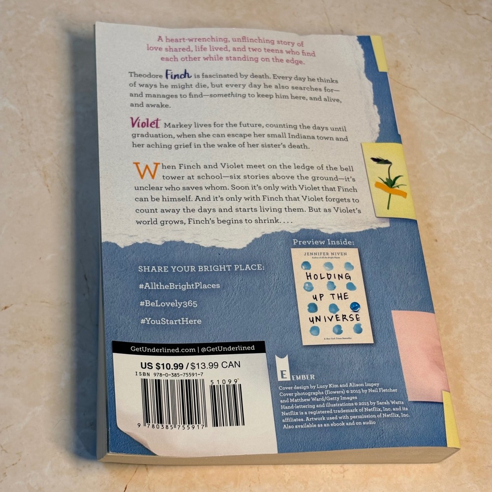 All the Bright Places Jennifer Niven Paperback YA Novel Netflix Tie-In Edition - Picture 2 of 7